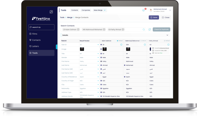 festilinx dashboard mockup device